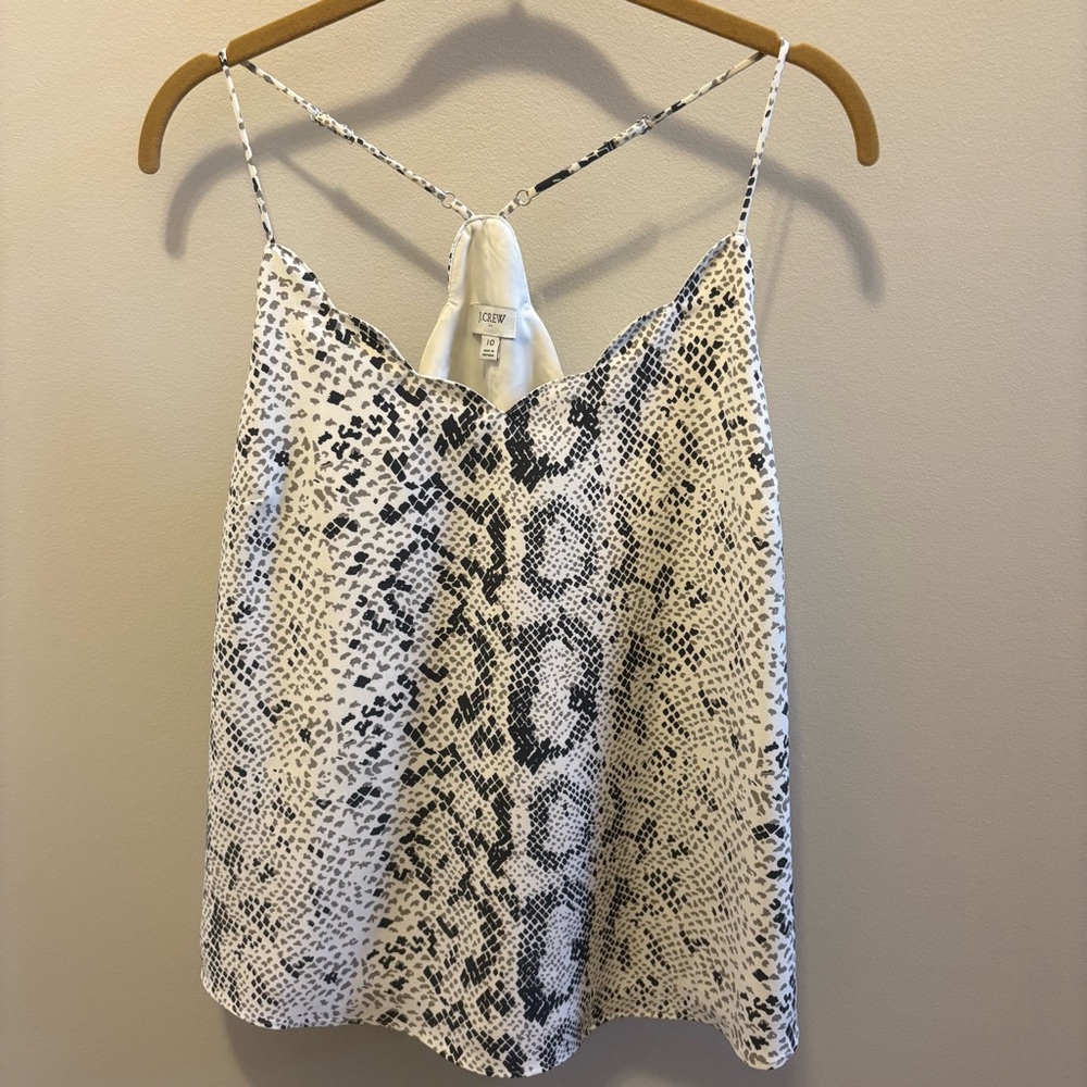 J.Crew Scallop Cami Tank Top Snakeskin Print